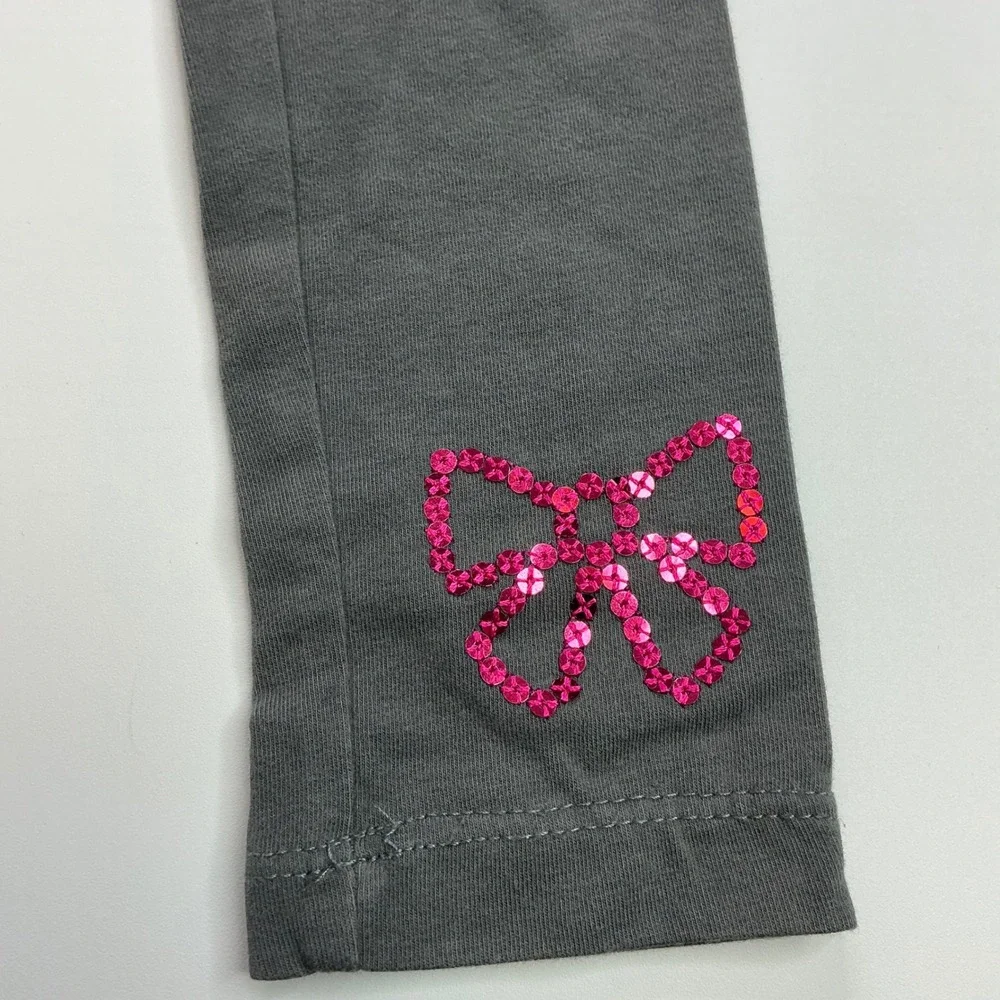 Carters Multi Leggings Bundle Kids Size 6 6X Navy Brown Grey Sequin Bow 4 Pack